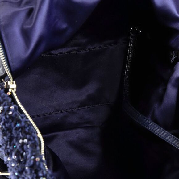 Chanel Astronaut Essentials Backpack Quilted Nylon with Tweed Medium Blue - Picture 5 of 7